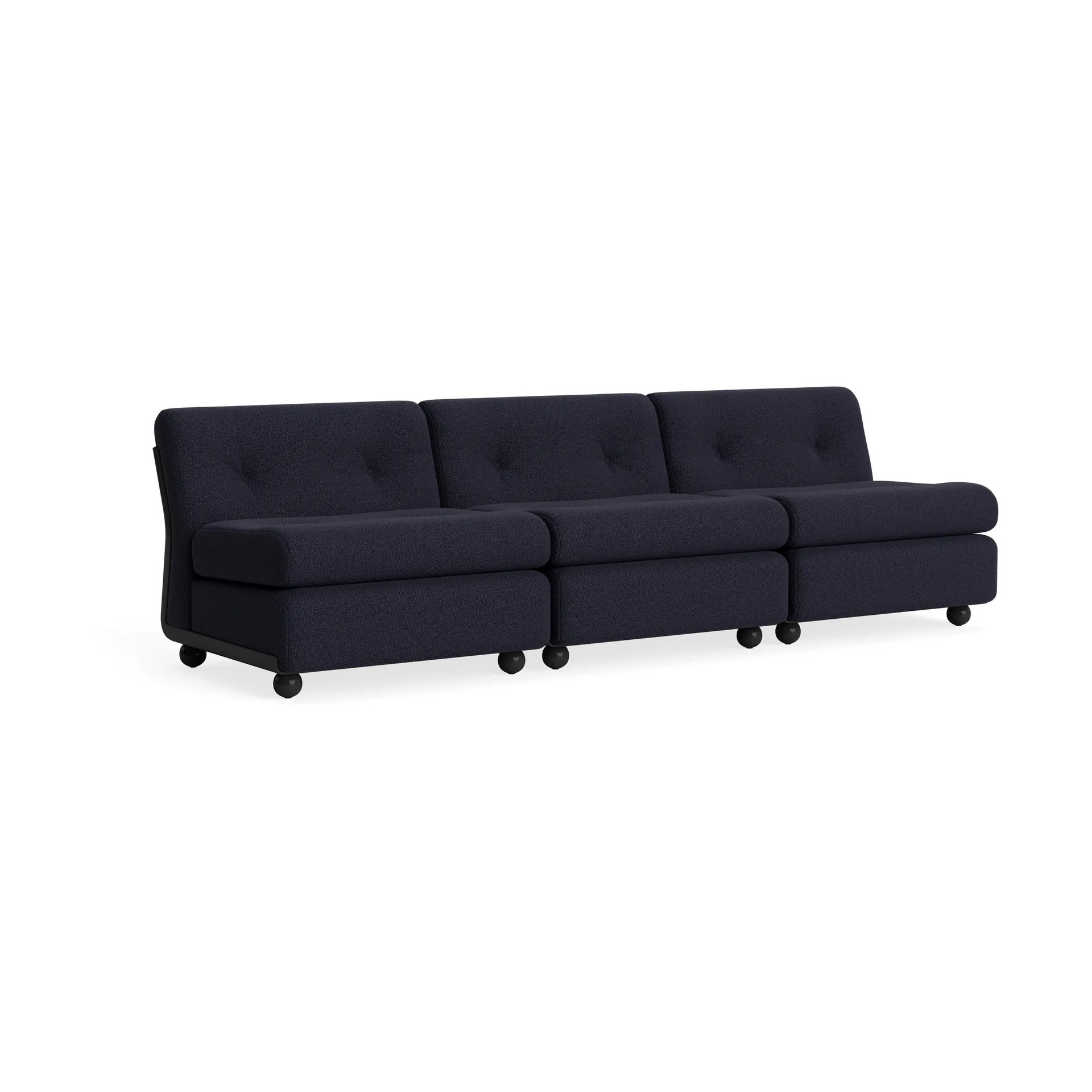 Amanta sofa module, Anthracite-turf blue red mélange, 3 seater HAY