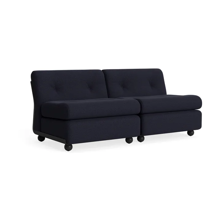 Amanta sofa module - Anthracite–turf blue red mélange, 2-seater - HAY