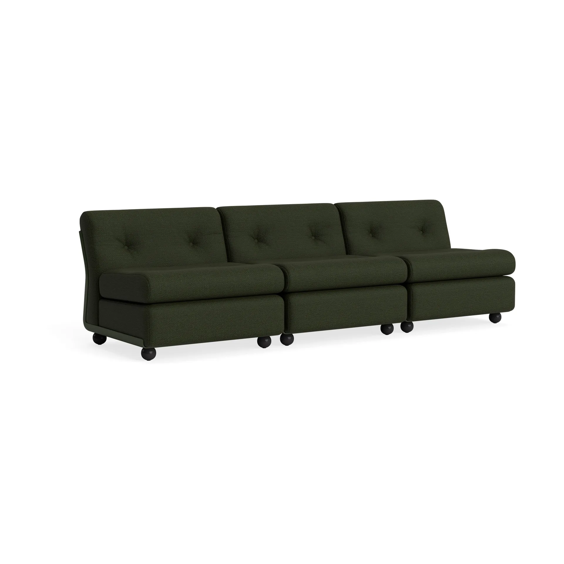 Amanta sofa module, Bottle green-maglia dark green, 3 seater HAY
