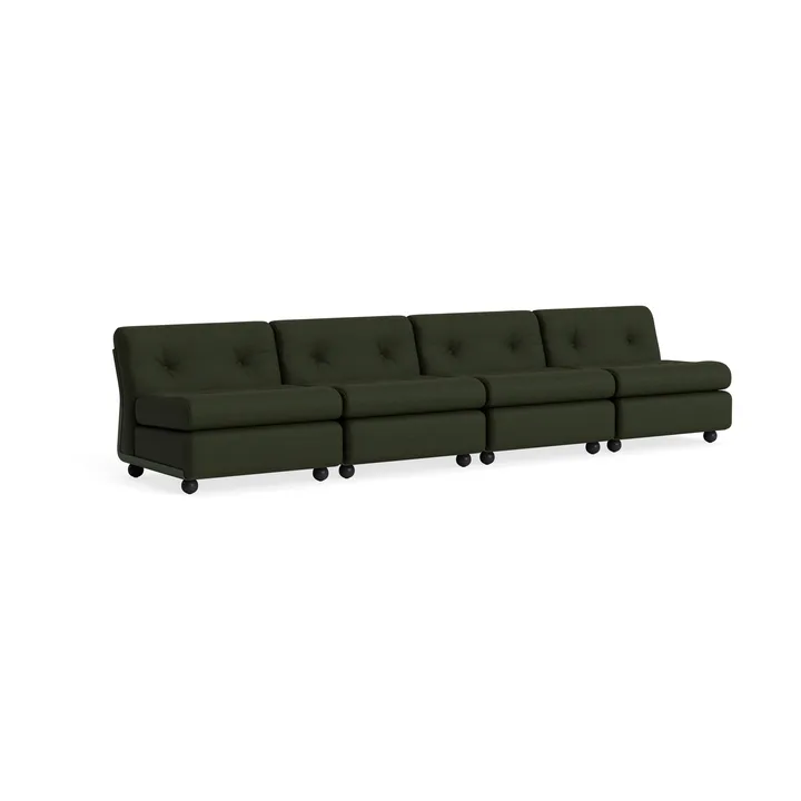 Amanta sofa module - Bottle green-maglia dark green, 4-seater - HAY