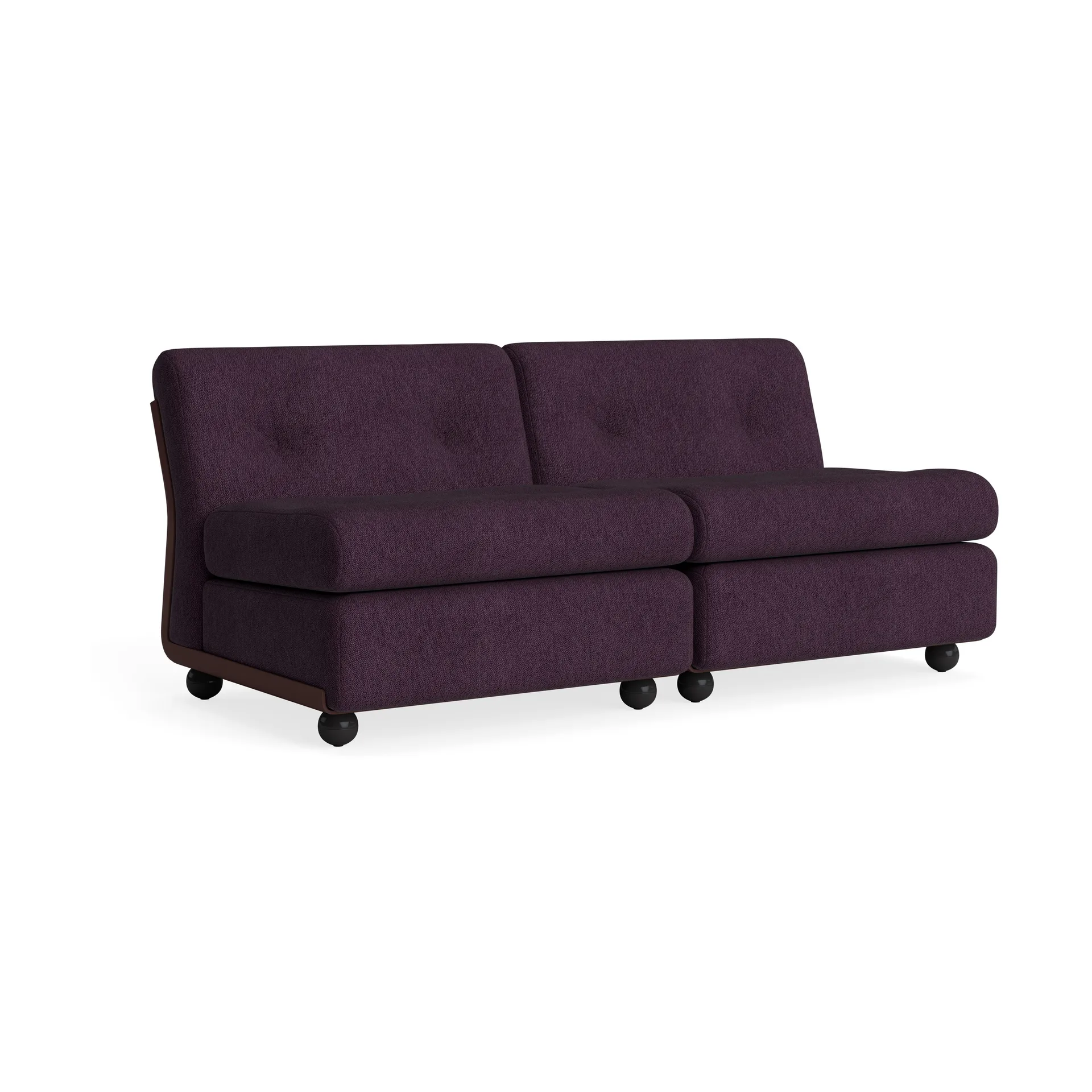 Amanta sofa module, Burgundy red-turf burgundy, 2-seater HAY