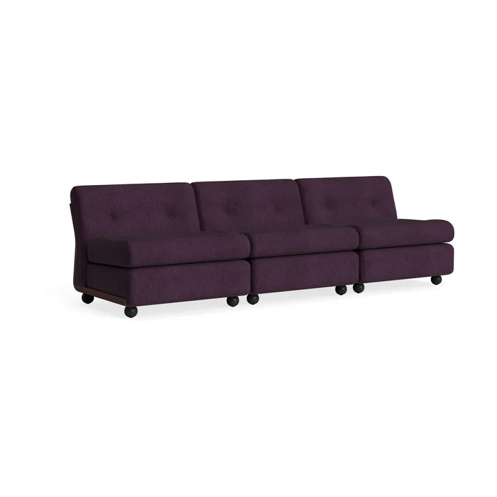 Amanta sofa module - Burgundy red-turf burgundy, 3 seater - HAY