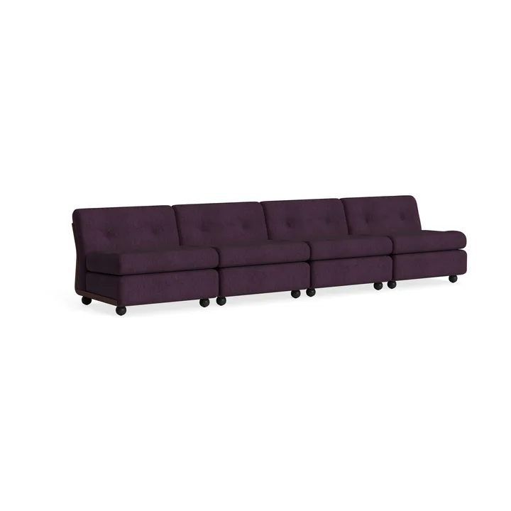 Amanta sofa module - Burgundy red-turf burgundy, 4-seater - HAY