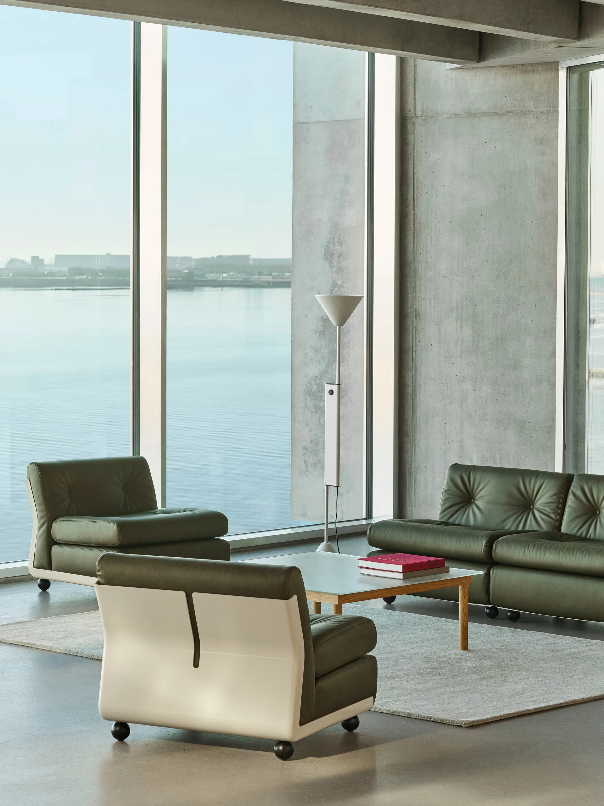 Amanta sofa module, Cream beige-sense forest, 1-seat/armchair HAY