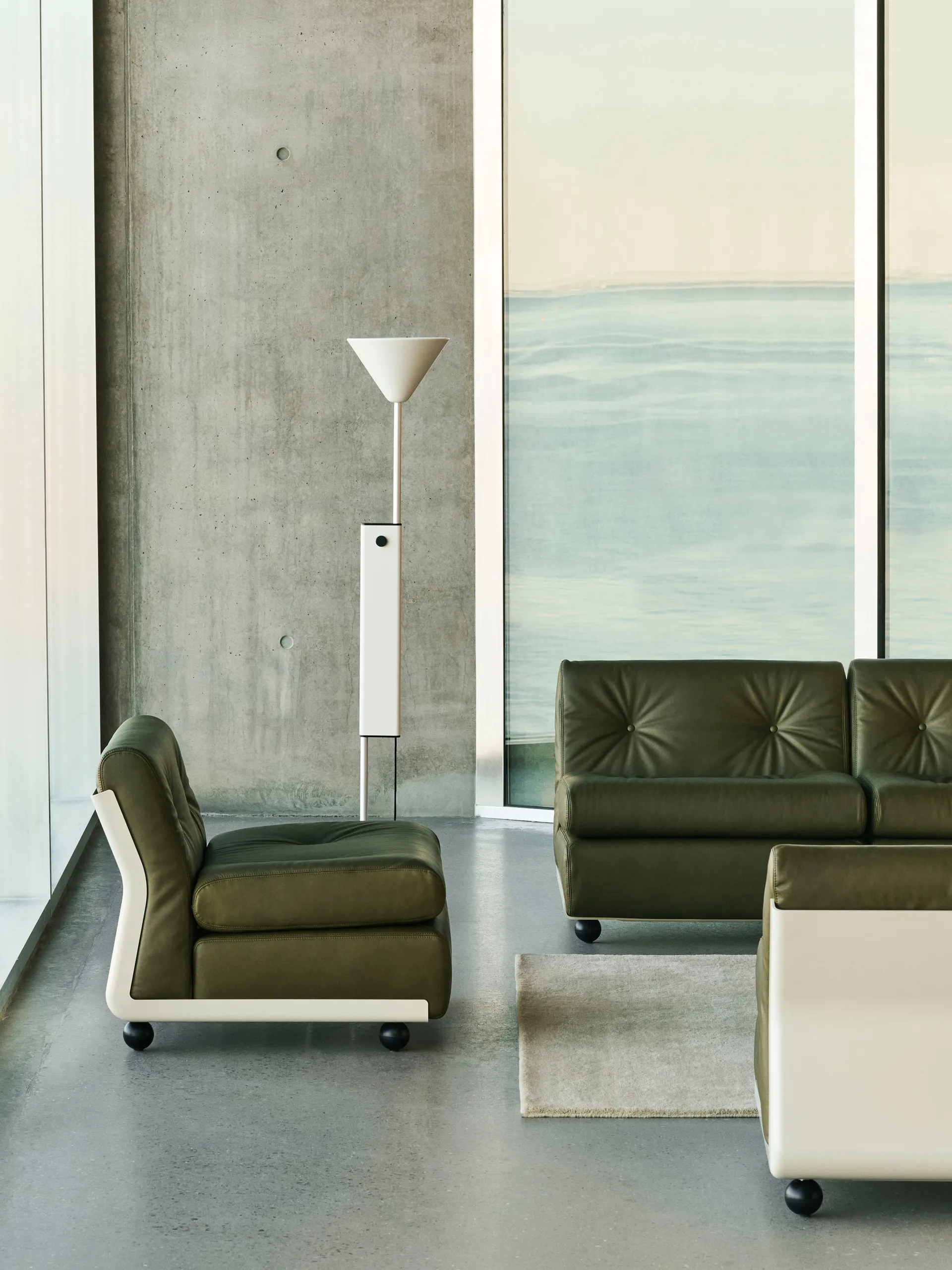 Amanta sofa module, Cream beige-sense forest, 1-seat/armchair HAY