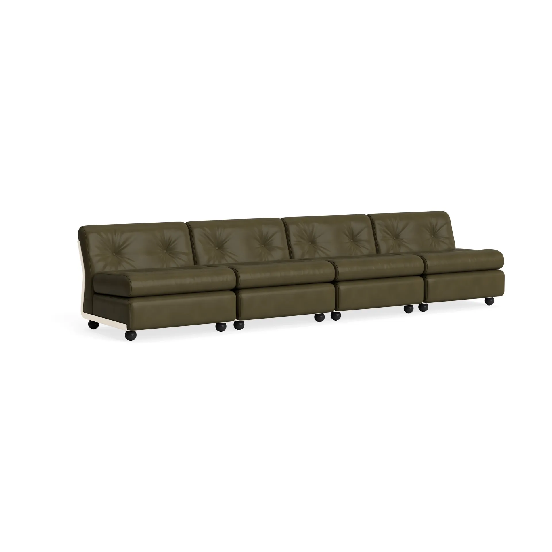Amanta sofa module, Cream beige-sense forest, 4 seater HAY