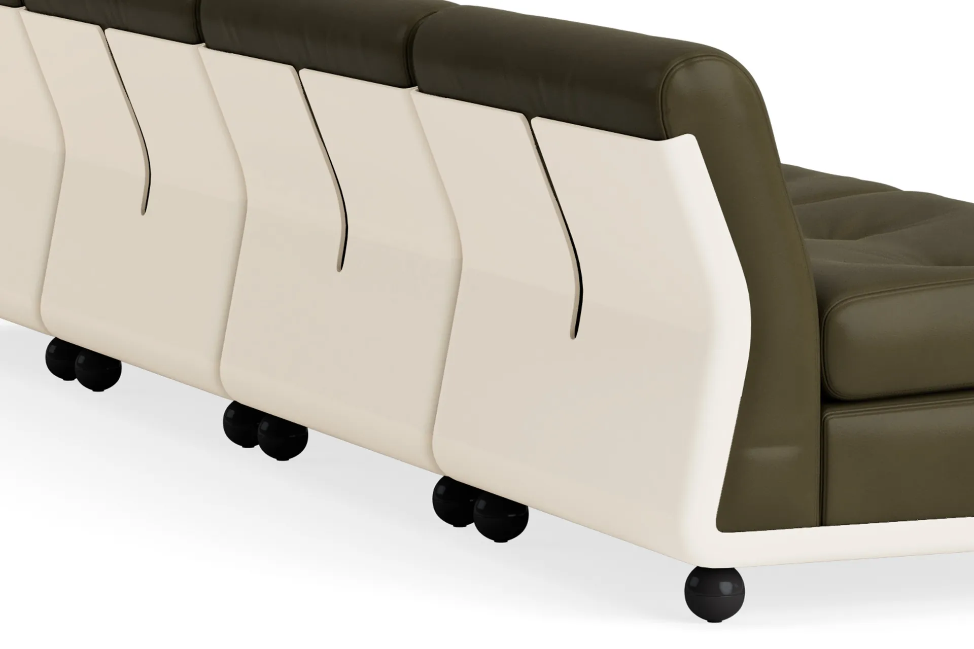 Amanta sofa module, Cream beige-sense forest, 4 seater HAY