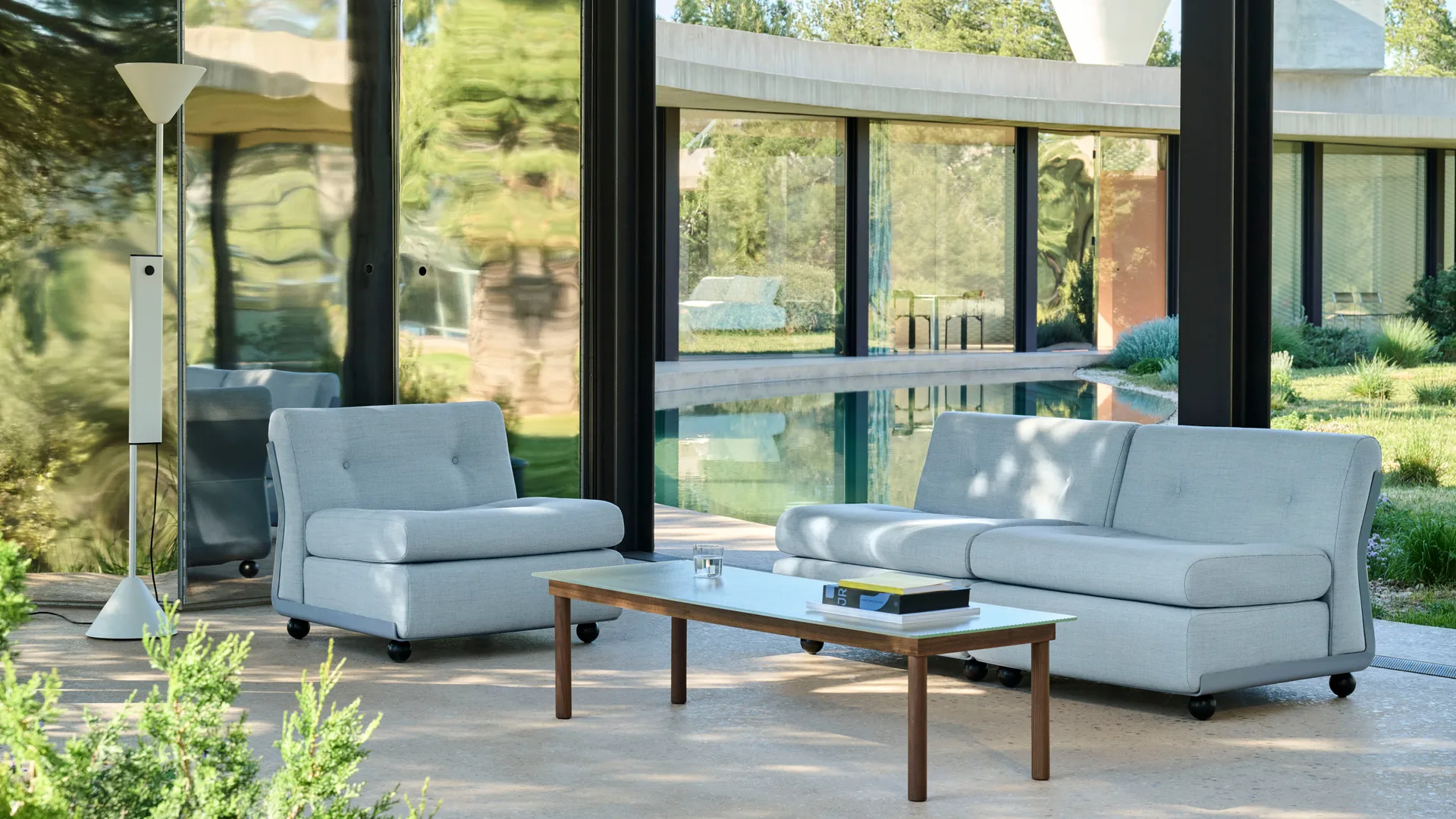 Amanta sofa module, Frost blue-naveli 723, 2 seater HAY