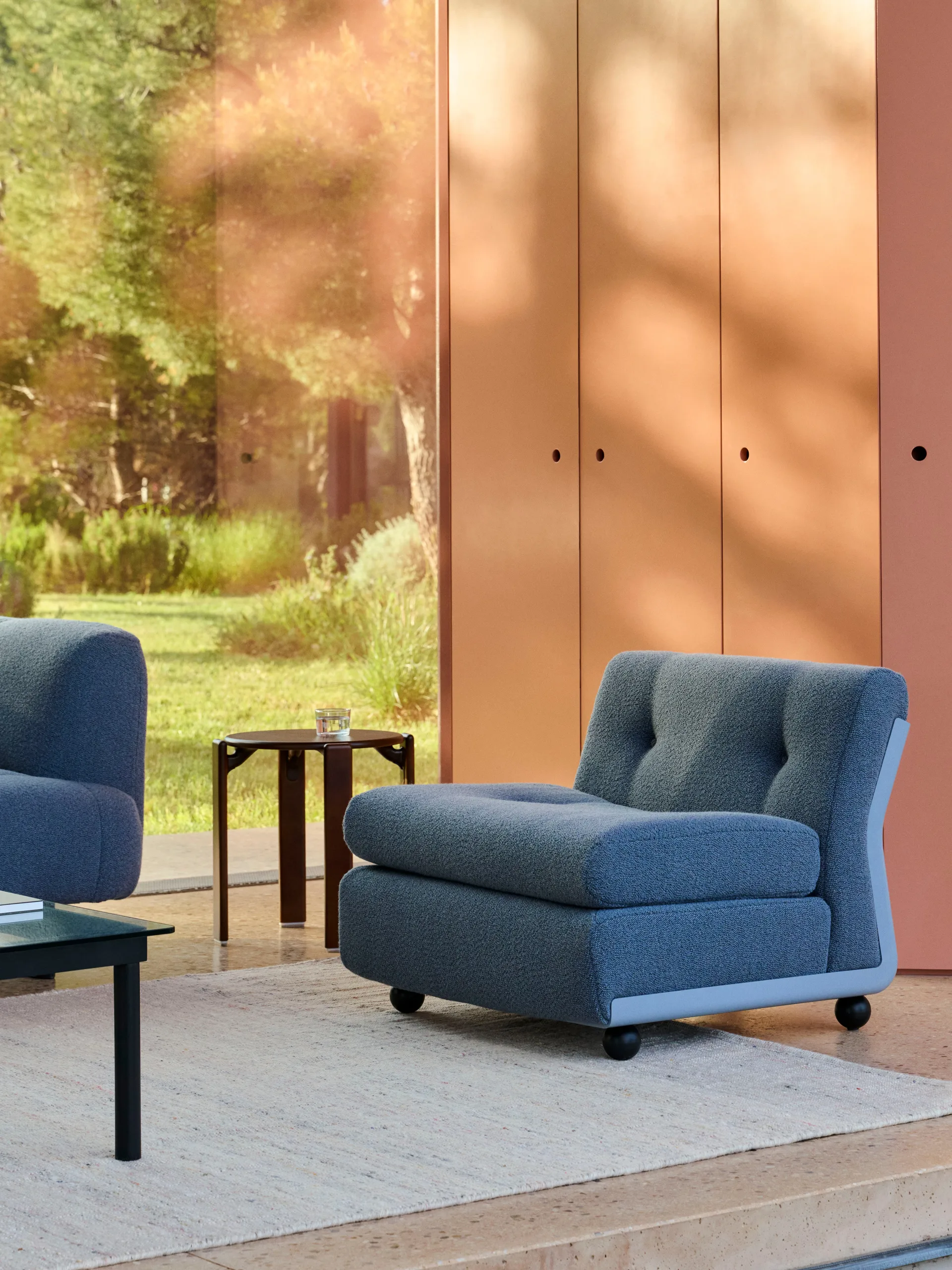 Amanta sofa module, Frost blue-turf blue, 1-seater/armchair HAY