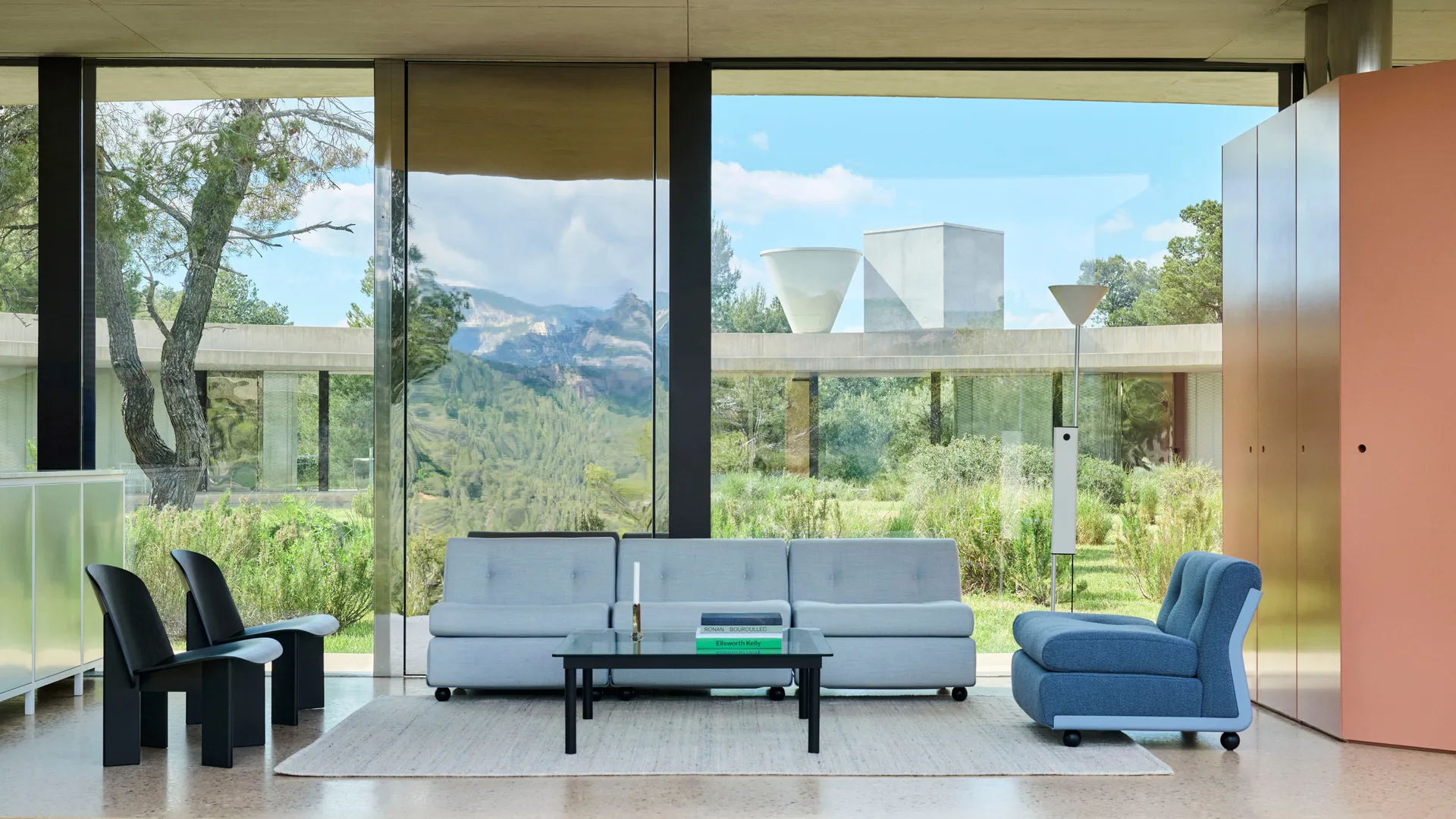 Amanta sofa module, Frost blue-turf blue, 1-seater/armchair HAY