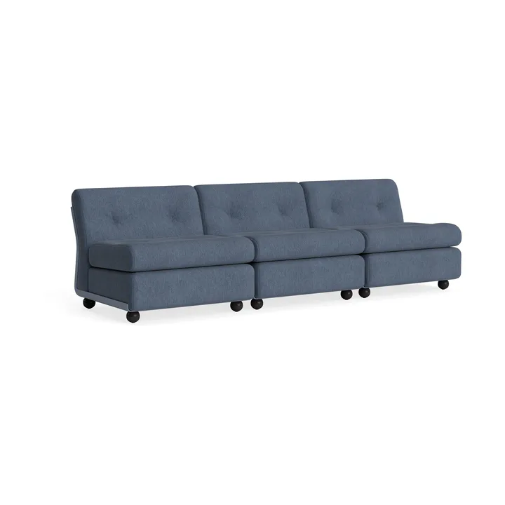 Amanta sofa module - Frost blue-turf blue, 3 seater - HAY