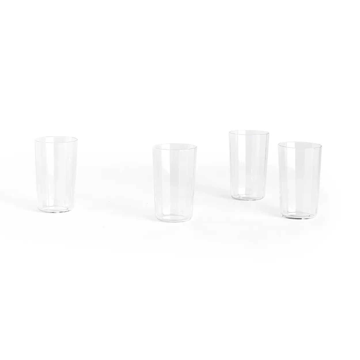 HAY Angle drinking glass 4-pack Medium 10 cm | Scandinavian Design | Drinking glasses & tumblers | Transparent