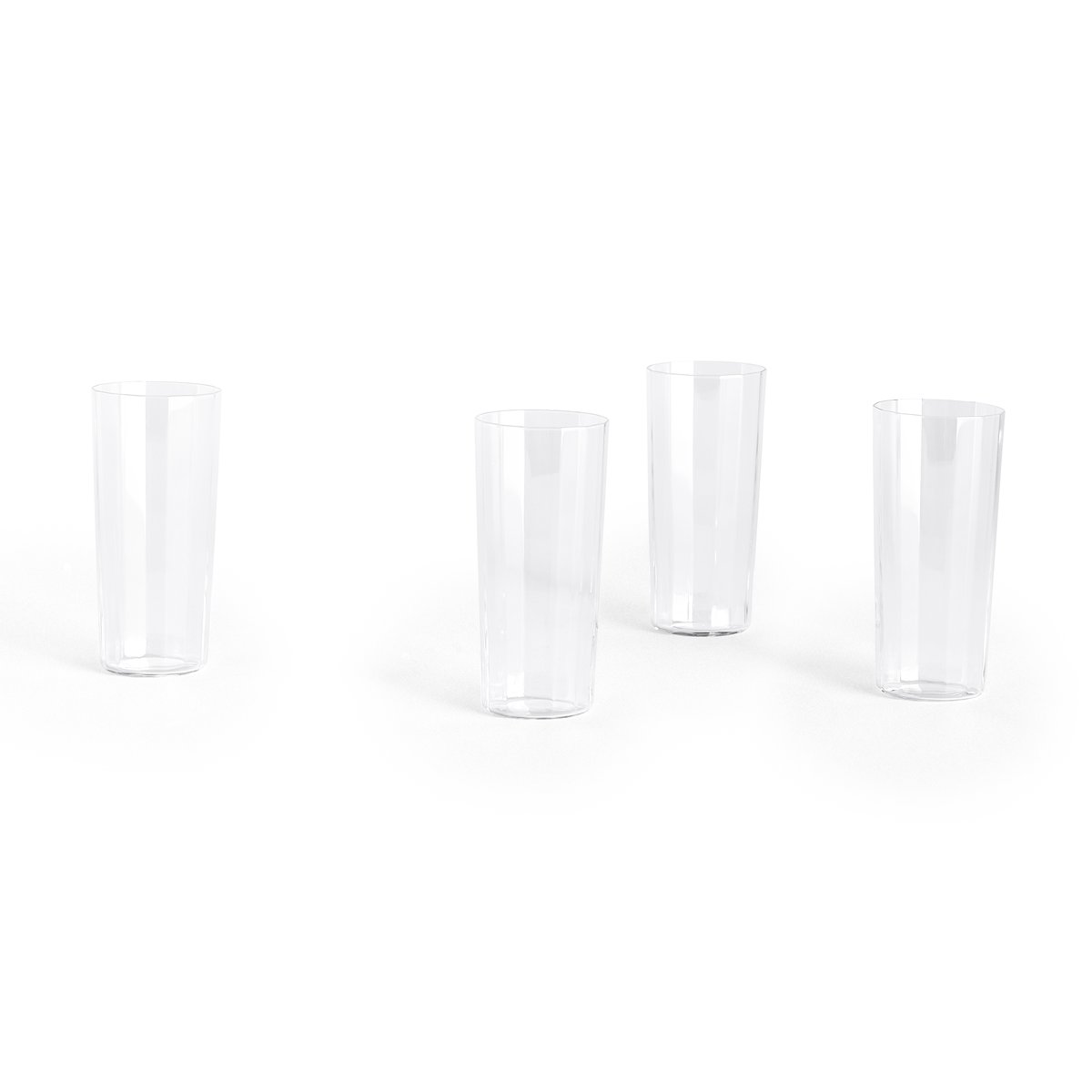 HAY Angle drinking glass 4-pack Tall 13 cm | Scandinavian Design | Drinking glasses & tumblers | Transparent