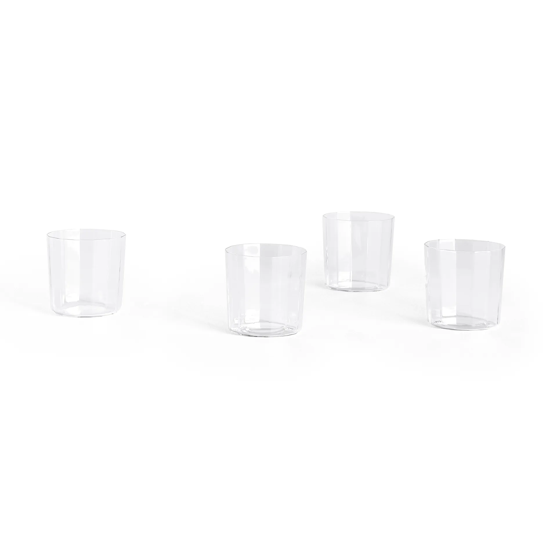 Angle drinking glass 4-pack, Wide 7,5 cm HAY