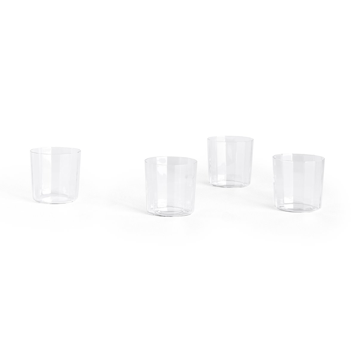 HAY Angle drinking glass 4-pack Wide 7,5 cm | Scandinavian Design | Drinking glasses & tumblers | Transparent