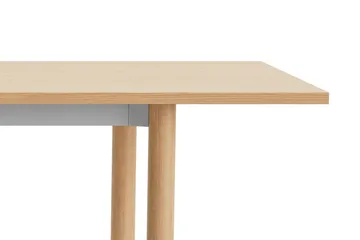 Annex Overhang dining table - Oxidized aluminium-lacquered oak, 220x90 cm - HAY