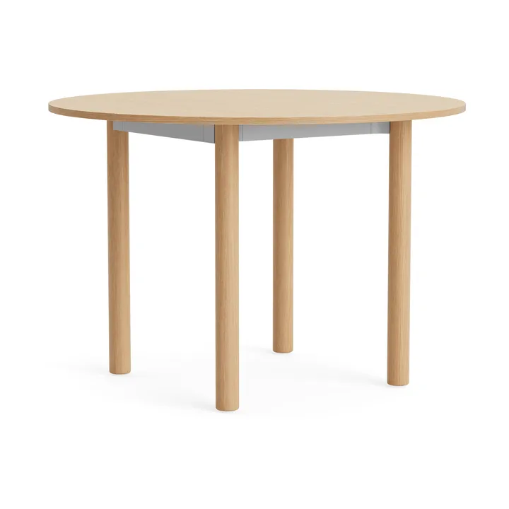 Annex Round dining table - Oxidized aluminium-lacquered oak, Ø110 cm - HAY