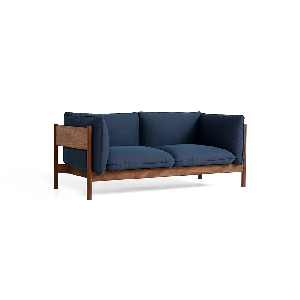 Arbour ECO 2-seater sofa, Dark blue-wax-oiled walnut HAY