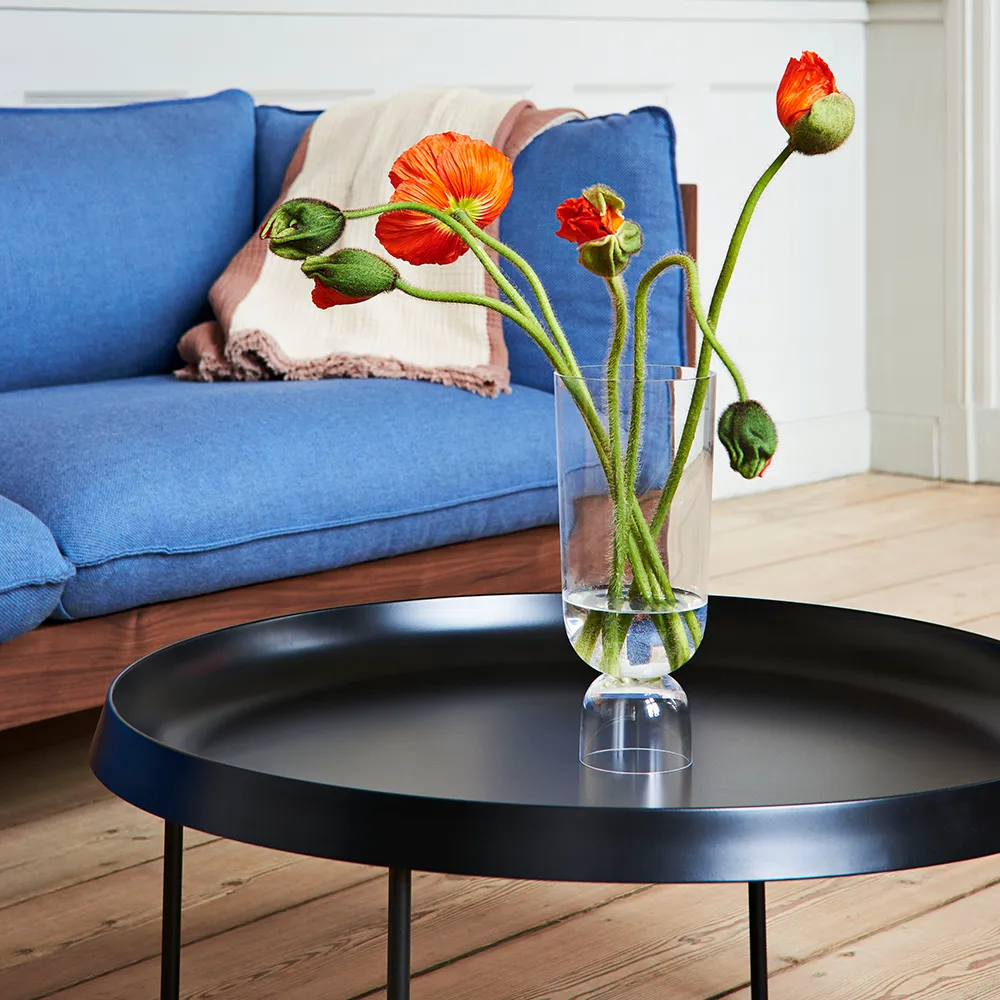 Arbour ECO 2-seater sofa, Dark blue-wax-oiled walnut HAY