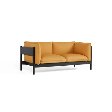 Arbour ECO 2-seater sofa - Fabric Vidar 472 mustard-black beech - HAY
