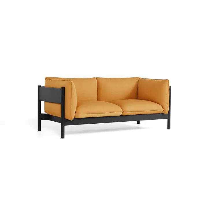 Arbour ECO 2-seater sofa - Fabric Vidar 472 mustard-black beech - HAY