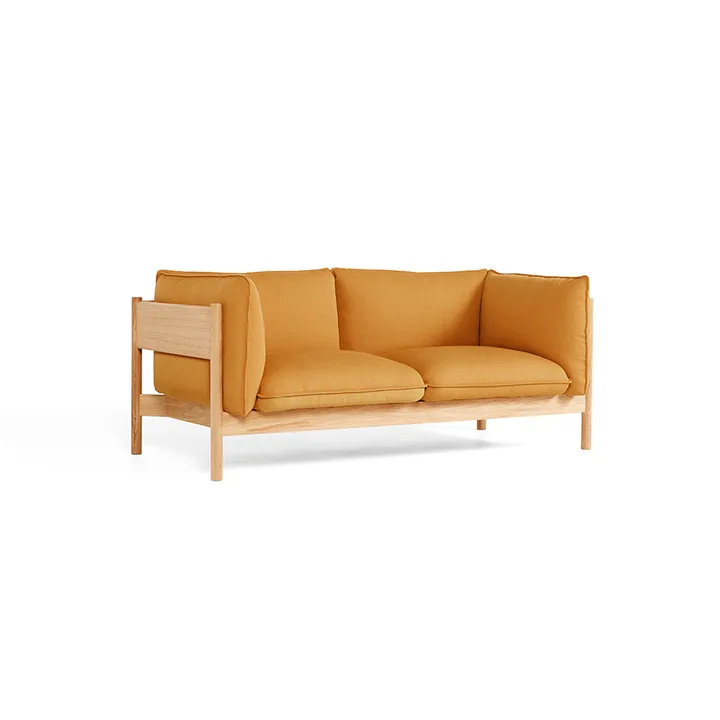 Arbour ECO 2-seater sofa - Fabric Vidar 472 mustard-wax-oiled oak frame - HAY