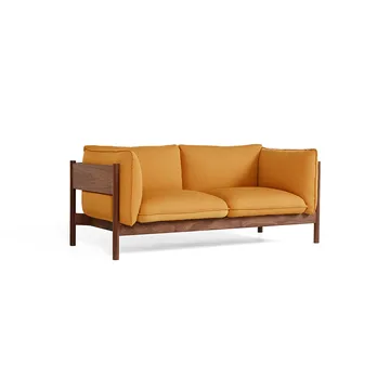 Arbour ECO 2-seater sofa - Fabric Vidar 472 mustard, wax-oiled walnut - HAY