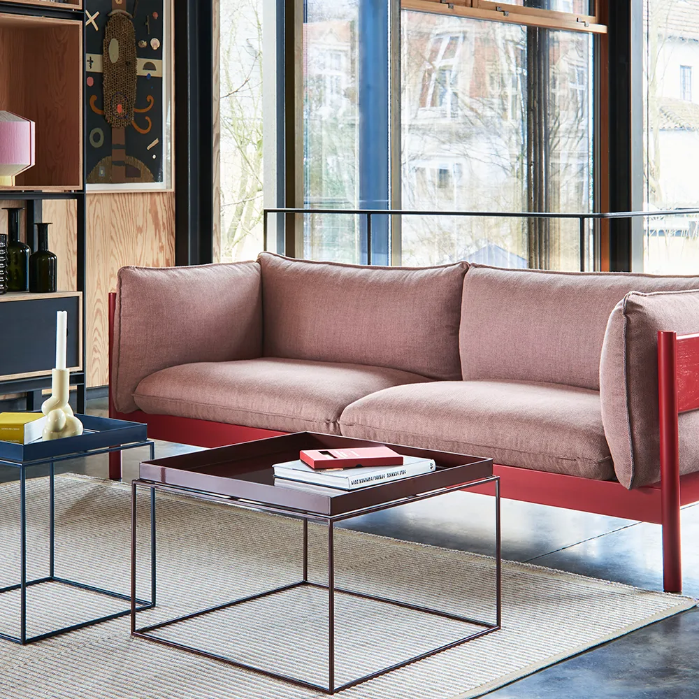 Arbour ECO 3-seater sofa, Beige-burgundy beech HAY