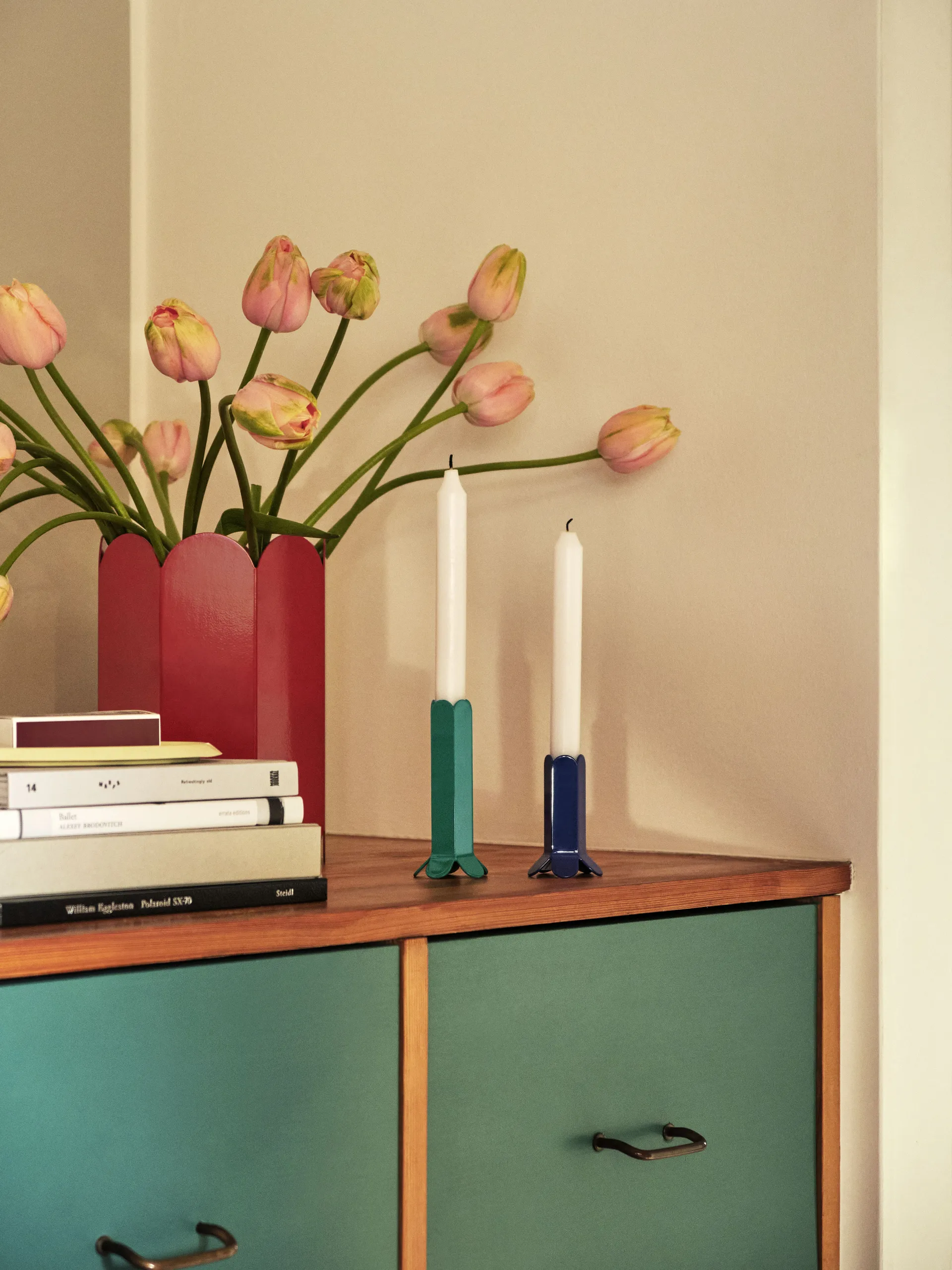 Arcs candle stick 9 cm, Dark blue HAY