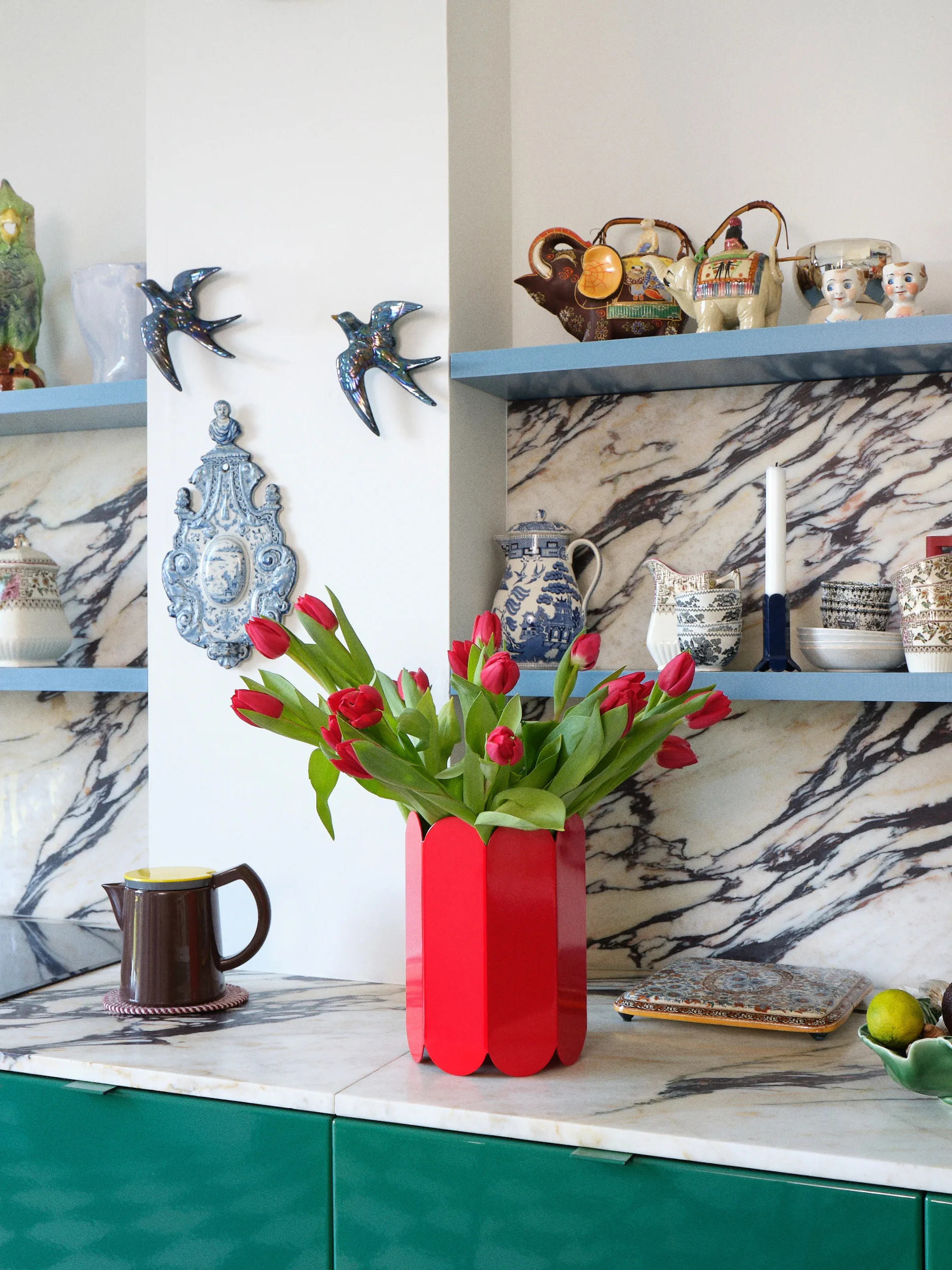 Arcs candle stick 9 cm, Dark blue HAY