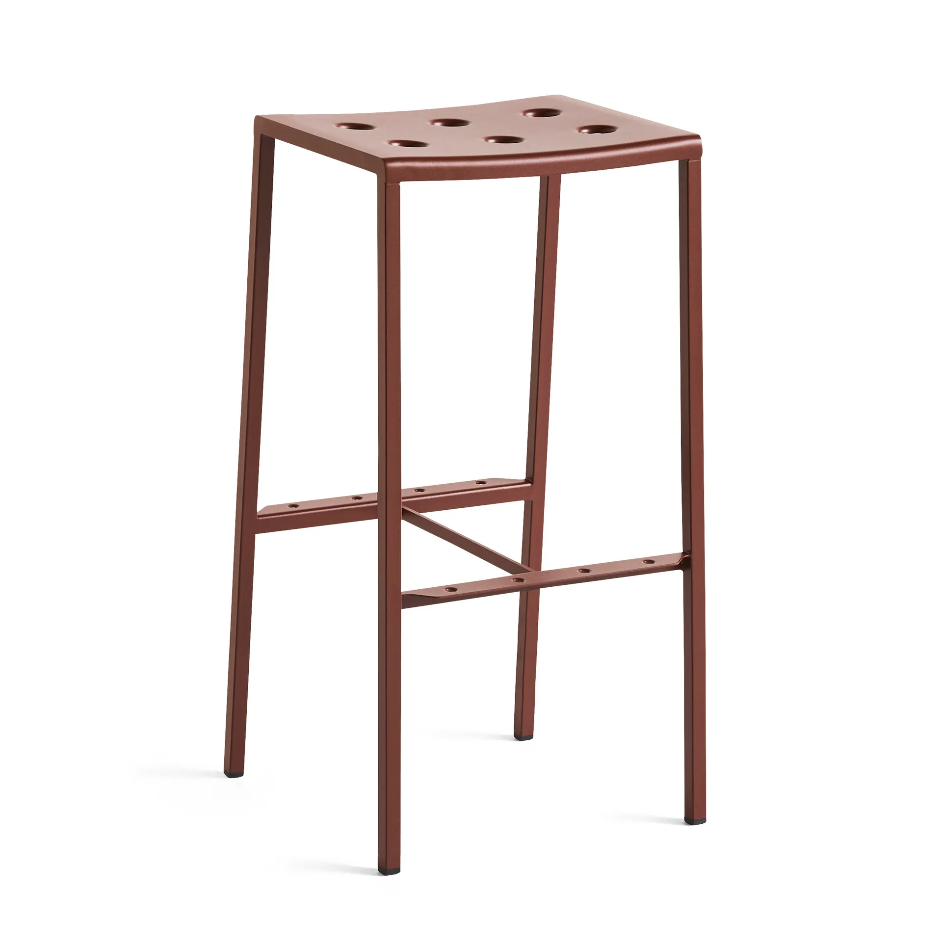 Balcony bar stool high 75 cm, Iron red HAY