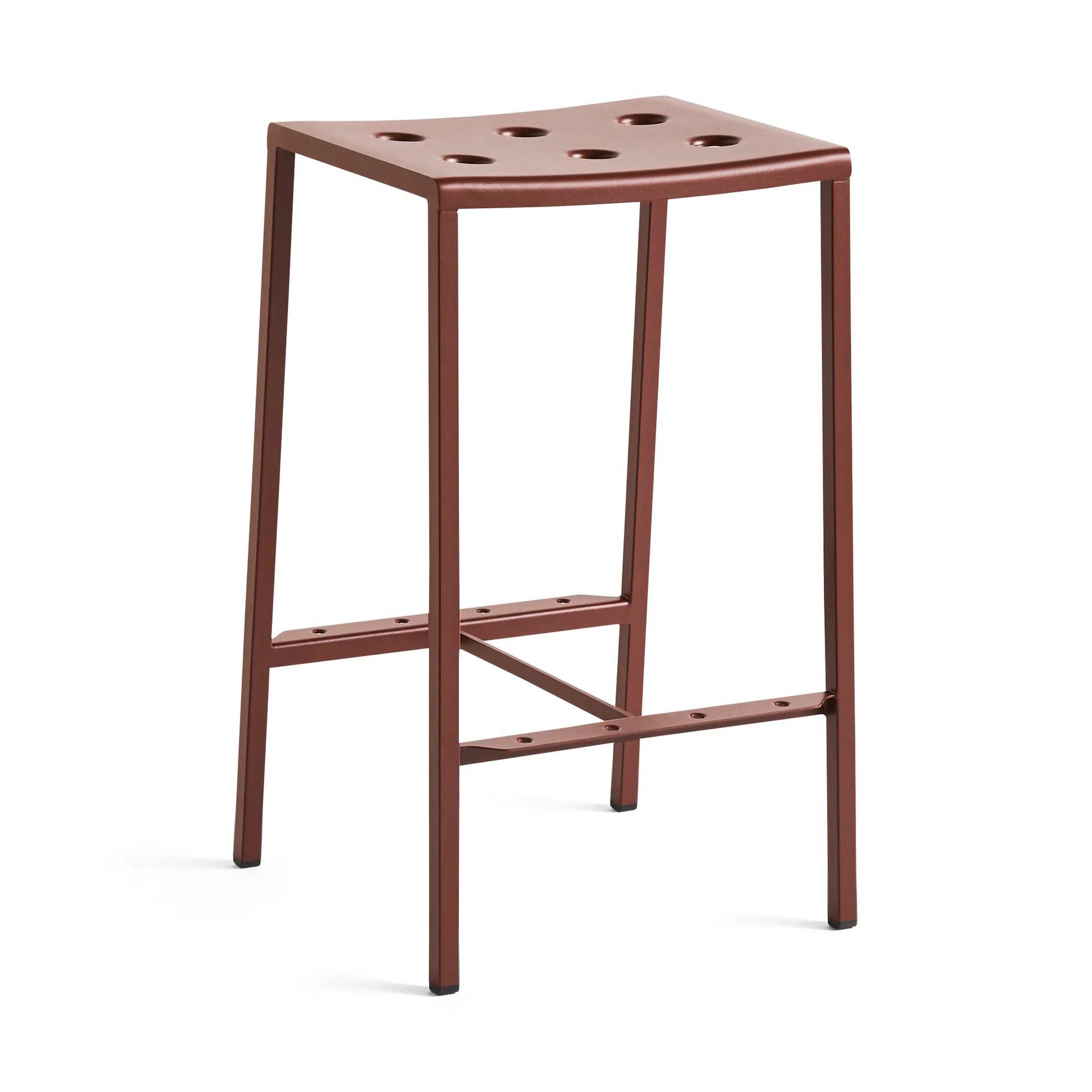 Balcony bar stool low 65 cm, Iron red HAY