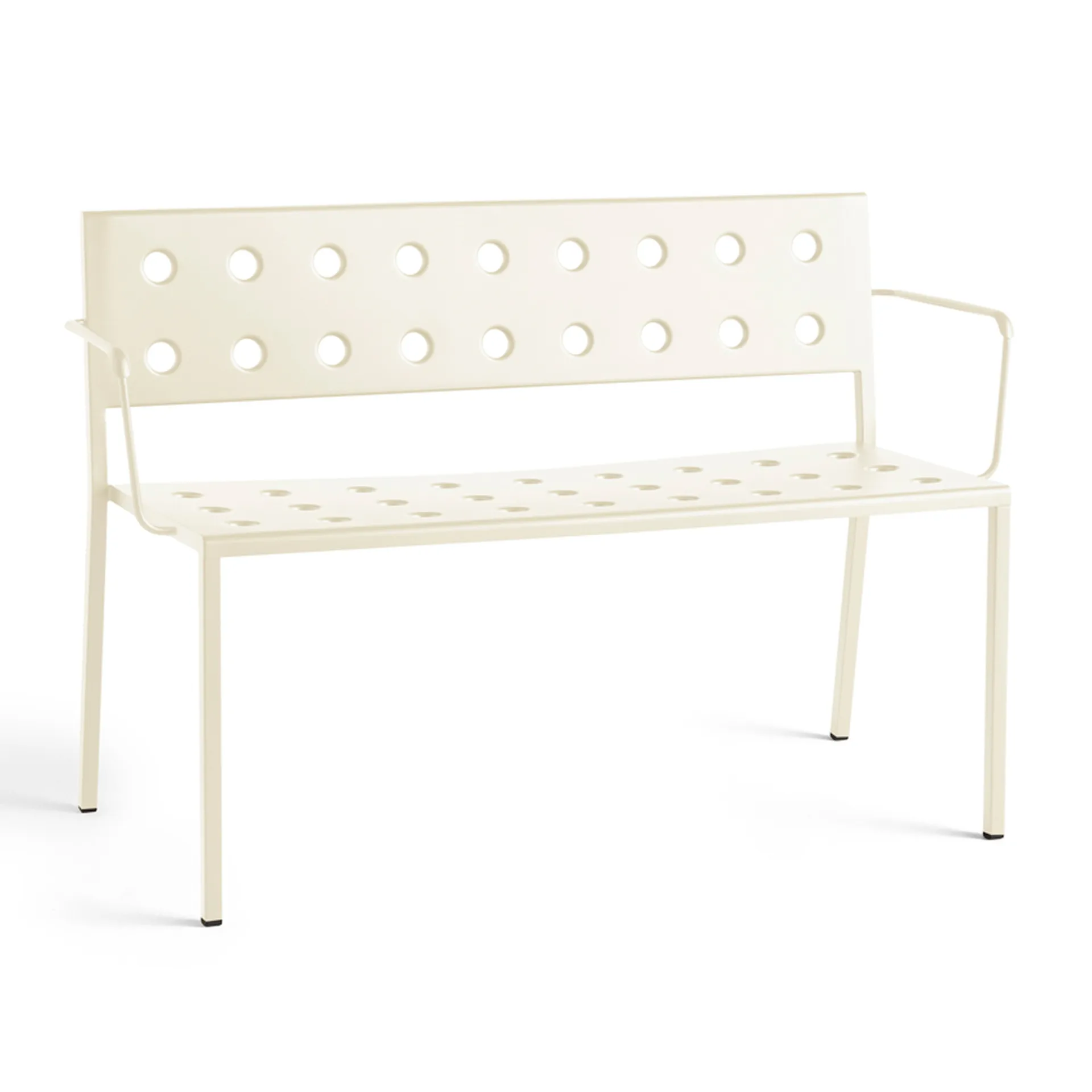 Balcony Dining bench with armrest 121x52 cm, Chalk beige HAY