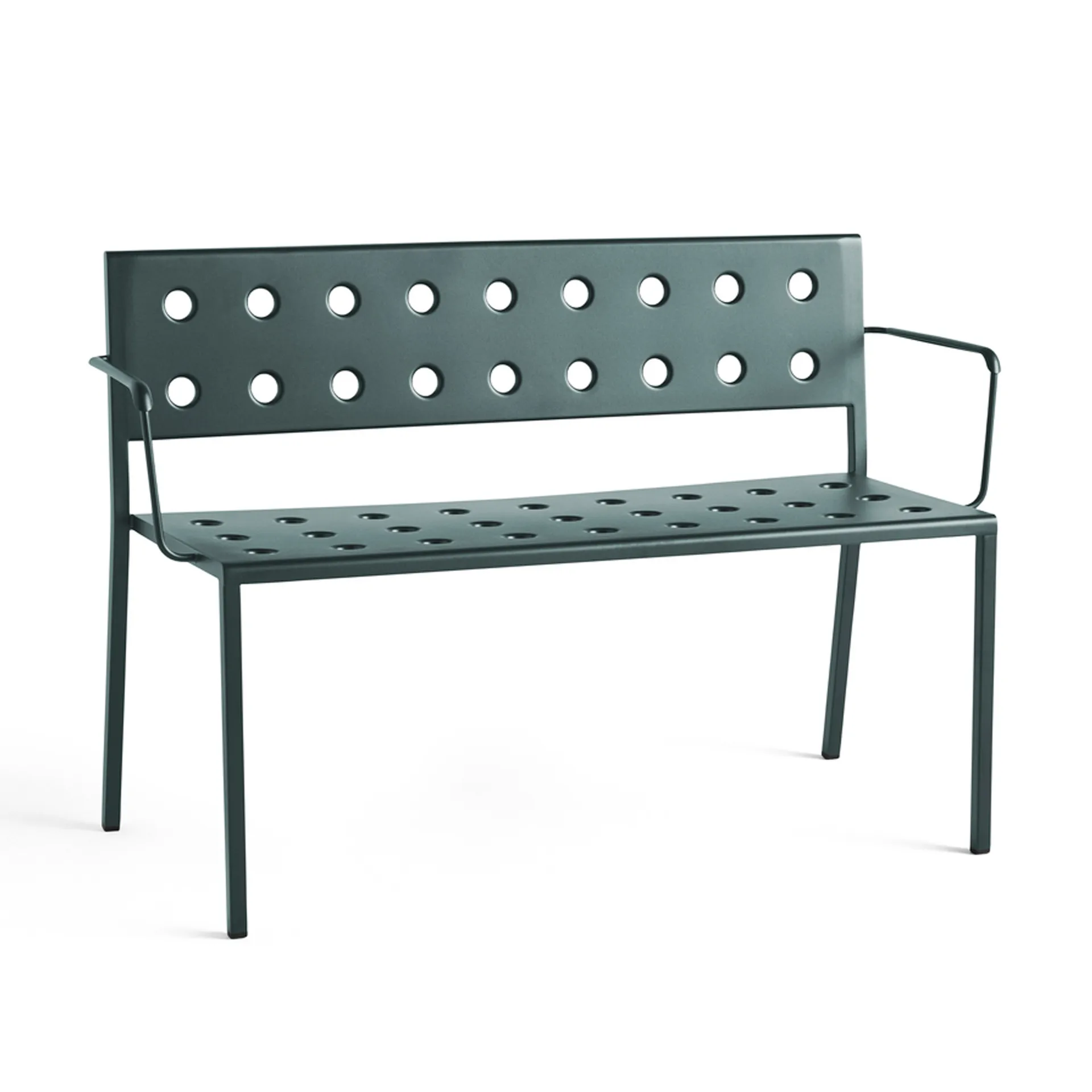 Balcony Dining bench with armrest 121x52 cm, Dark forest HAY