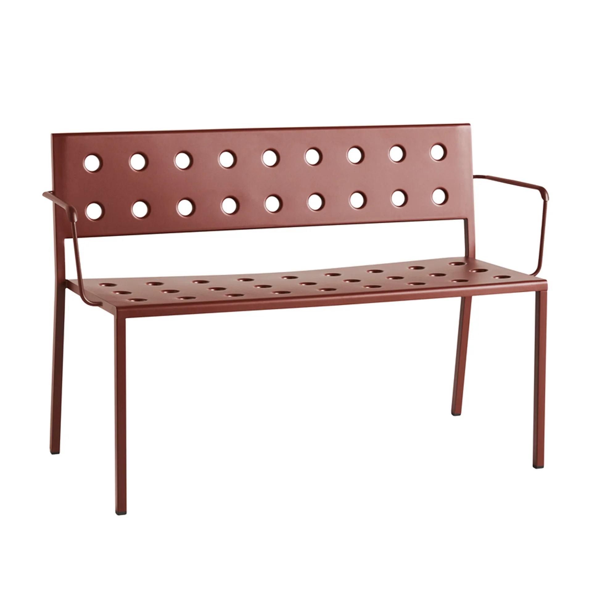 Balcony Dining bench with armrest 121x52 cm, Iron red HAY