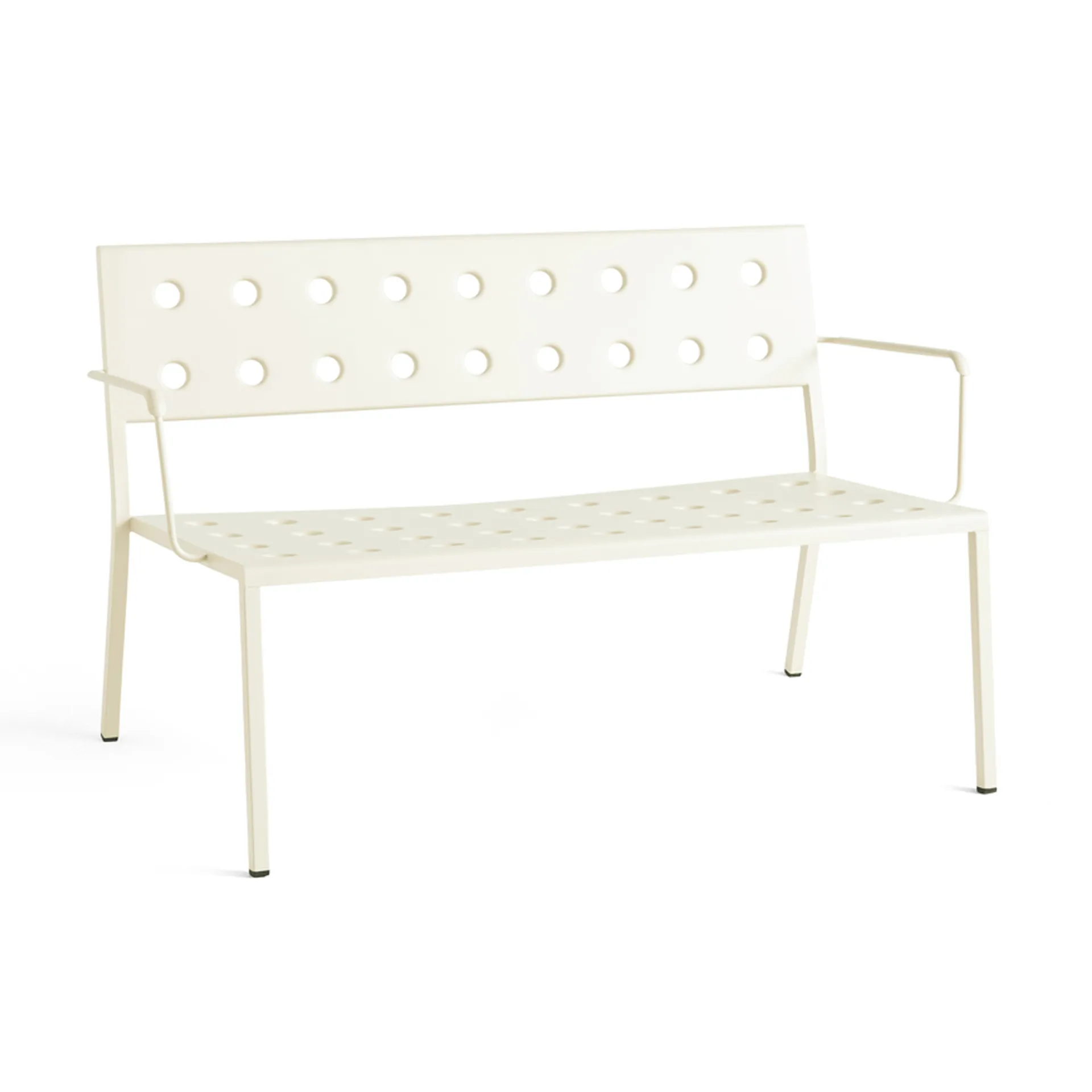 Balcony Lounge bench with armrest 121.5x69 cm, Chalk beige HAY