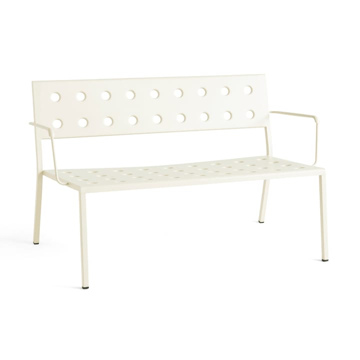 Balcony Lounge bench with armrest 121.5x69 cm - Chalk beige - HAY