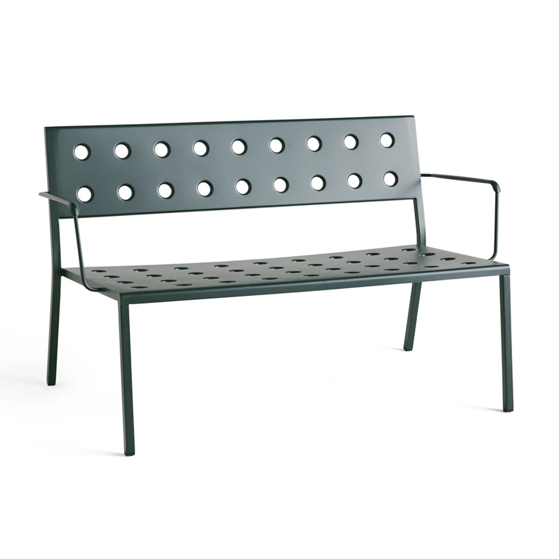Balcony Lounge bench with armrest 121.5x69 cm, Dark forest HAY