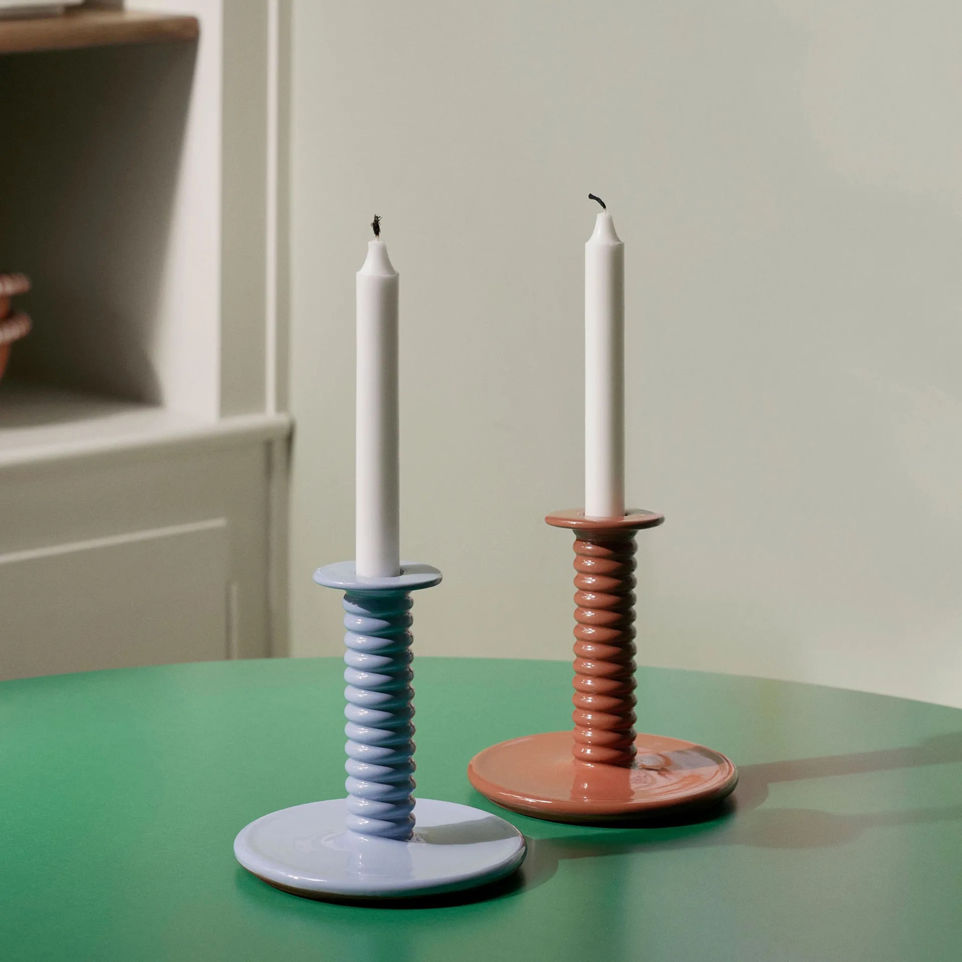 Barro candleholder, Light blue HAY
