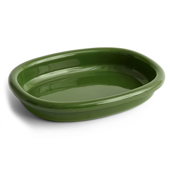 Barro oval serving platter large 27x36 cm - Green - HAY