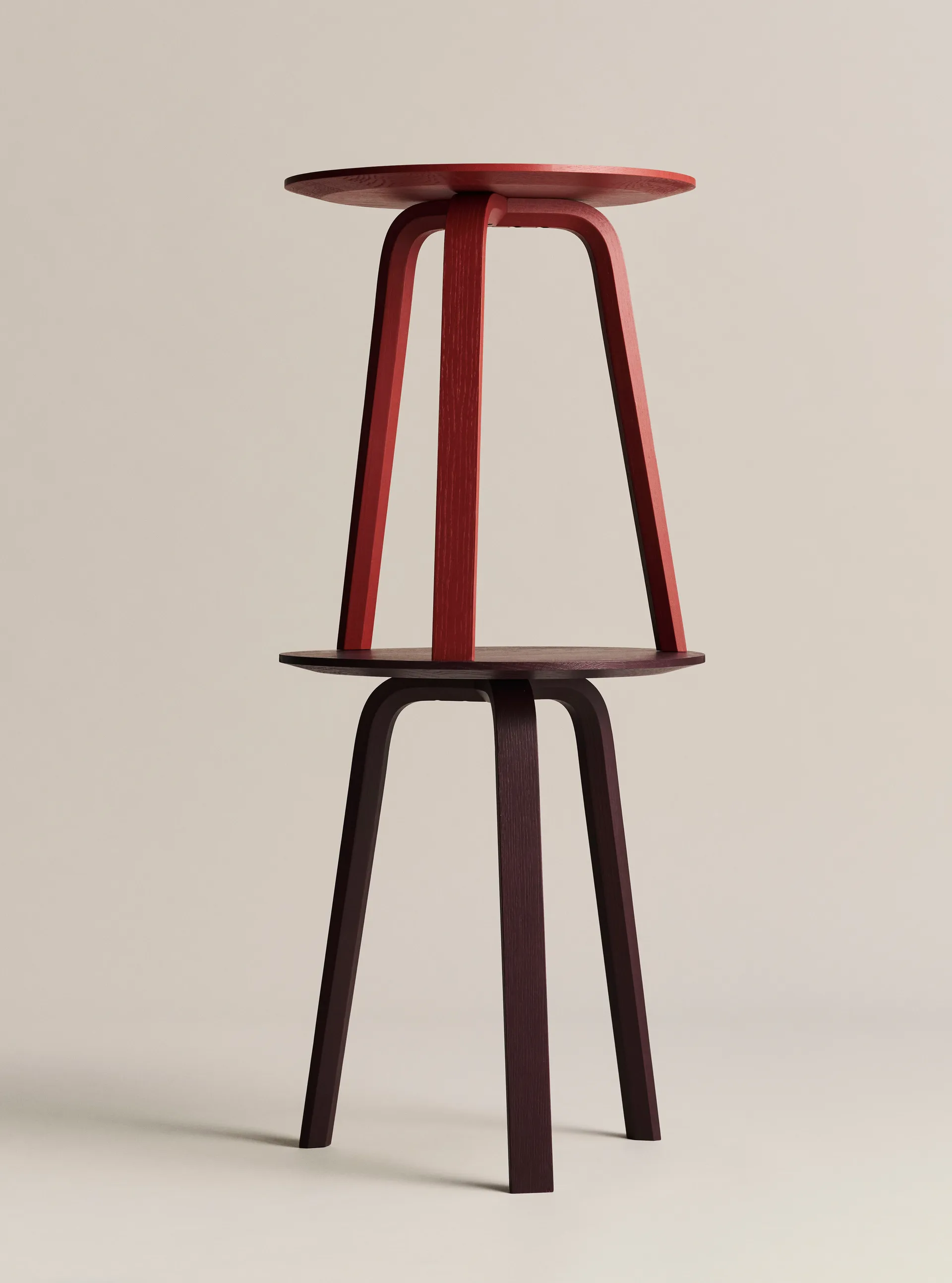 Bella coffee table, Dark bordeaux, Ø45x49 cm HAY