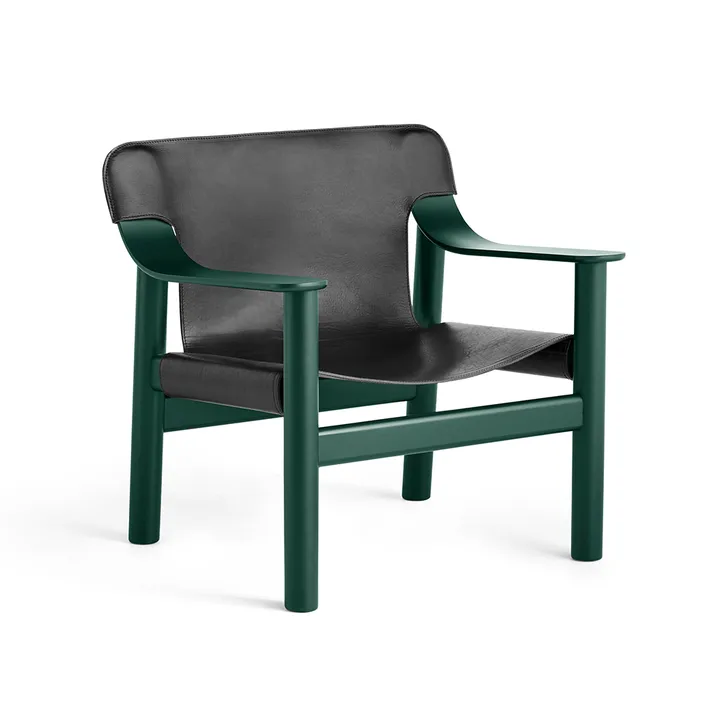 Bernard lounge chair - leather black-Hunter beech frame - HAY
