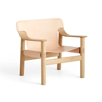 Bernard lounge chair - leather Nature, water-based lacquered oak frame - HAY