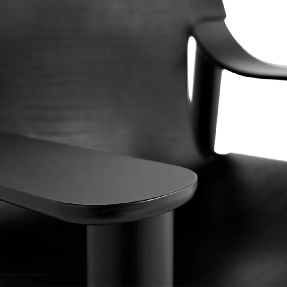 Bernard lounge chair, leather Nature, water-based lacquered oak frame HAY