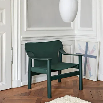 Bernard lounge chair - leather Nature, water-based lacquered oak frame - HAY