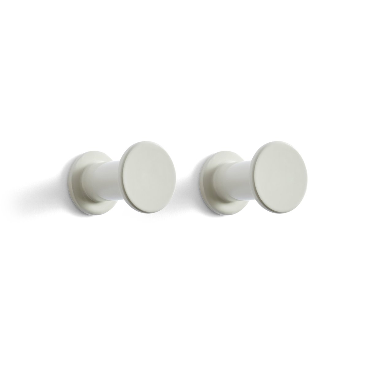 HAY Bolt hook 2-pack o2.8 cm Light grey | Scandinavian Design | Clothes hooks & hangers | Grey