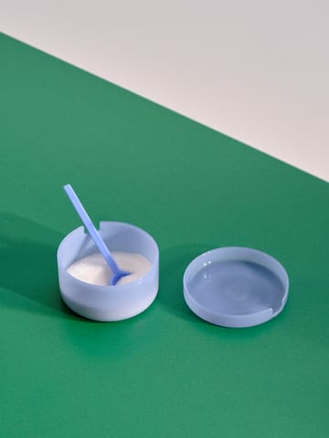 Borosilicate bowl with lid and spoon - Jade light blue - HAY