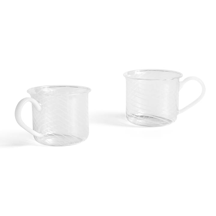 Borosilicate cup 2-pack - white swirl - HAY