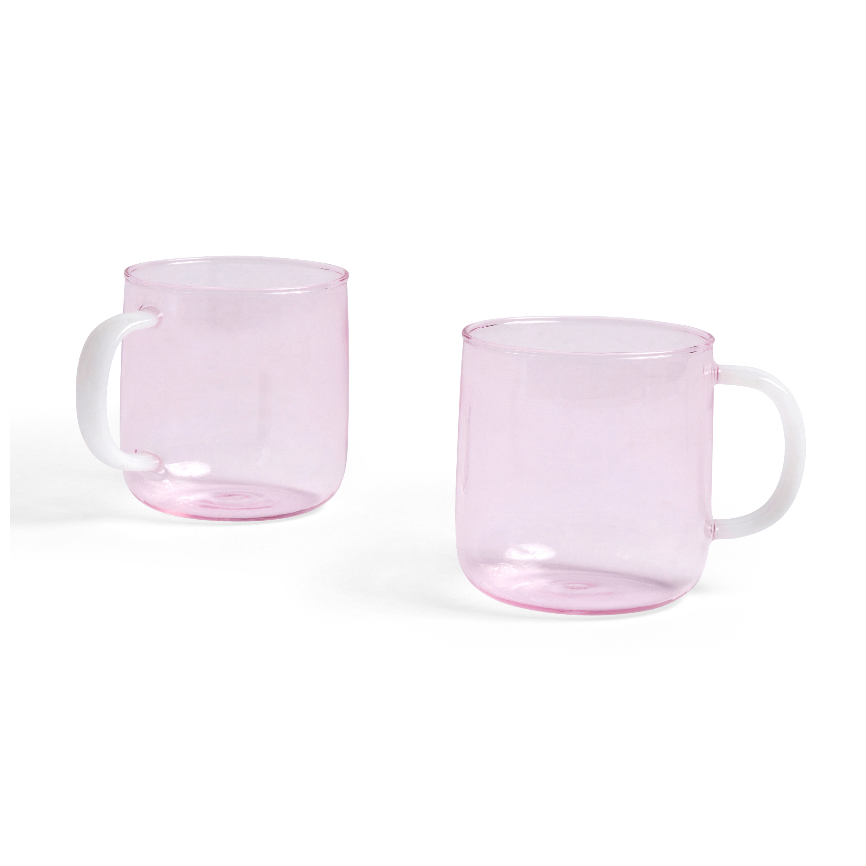 Borosilicate mug 2-pack, pink-white