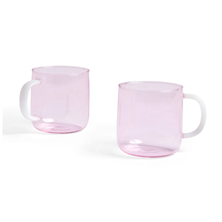 Borosilicate mug 2-pack - pink-white - HAY